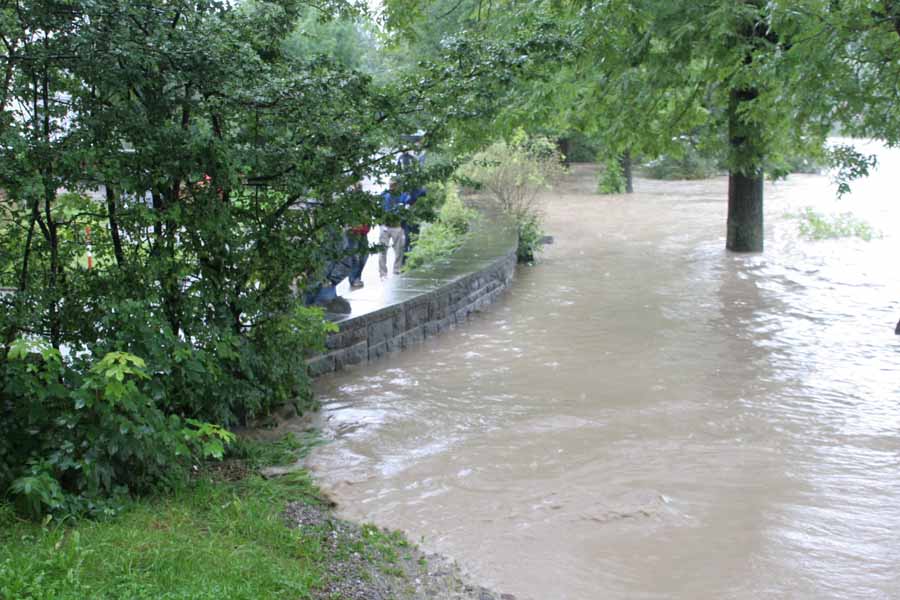 Hochwasser 22. und 23.August 2005 im Allgäu / Iller bei Kempten